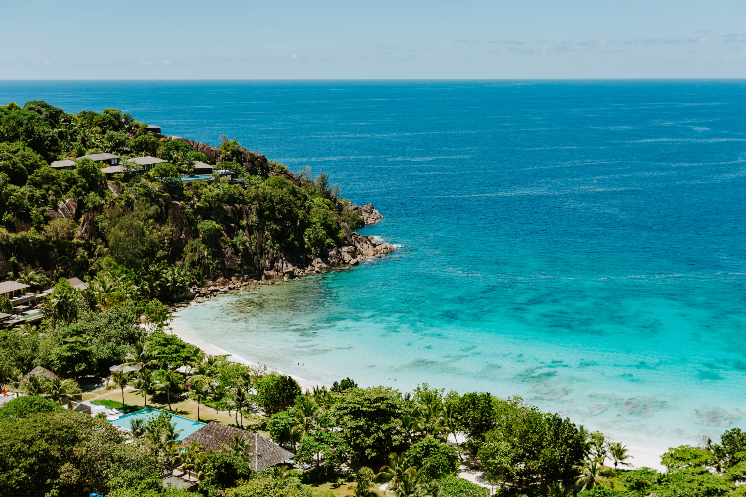 beach resort sea view. Luxury travelling. Seychelles, Mahe