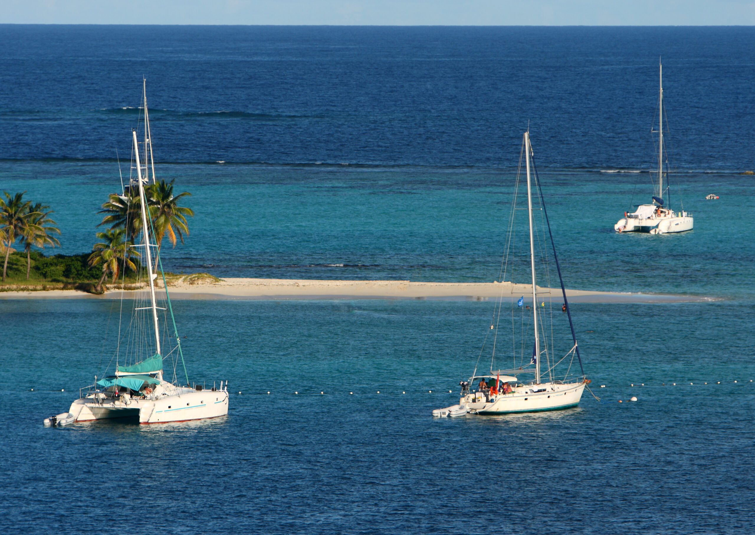 Sailing Boat Anchorage The Grenadines Islands Caribbean Island Chain Tobago Cays